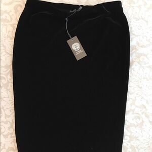 Stretch Black Velvet Skirt